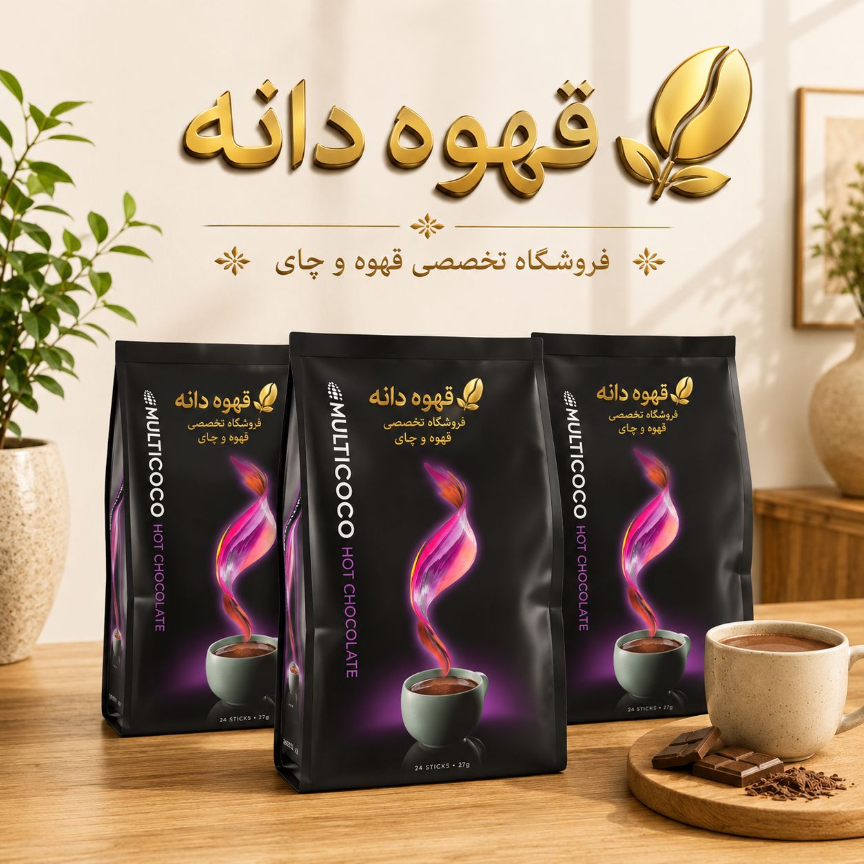 هات چاکلت مولتی کافه24 عددی